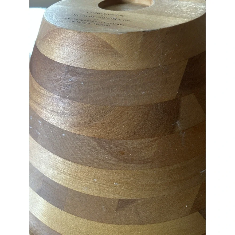 Williams Sonoma Hand Crafted Wood Serving Fruit Salad Bowl John McLeod SIGNED